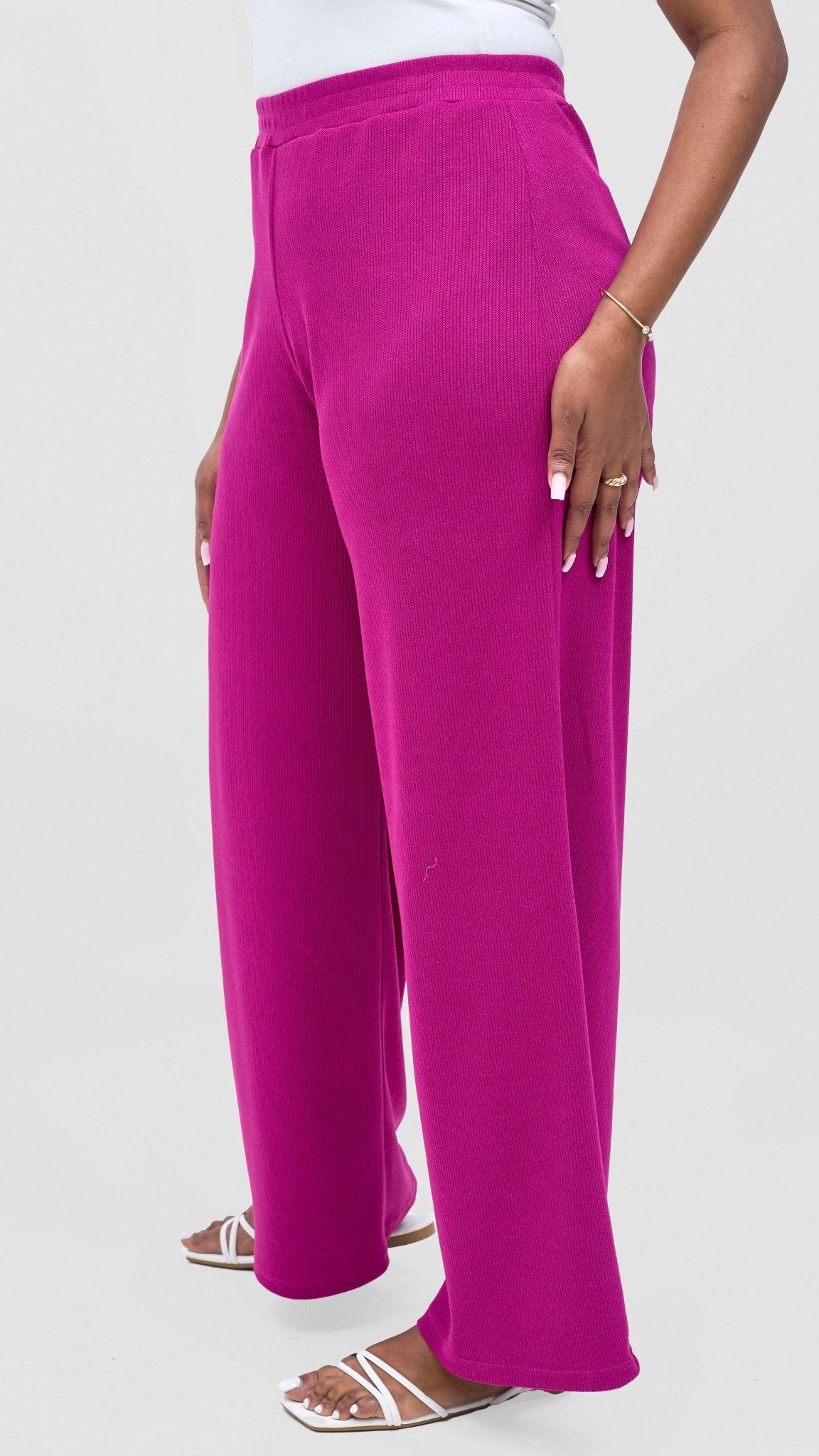 Vivo Rema Straight Leg Pants - Fushcia - Shopzetu