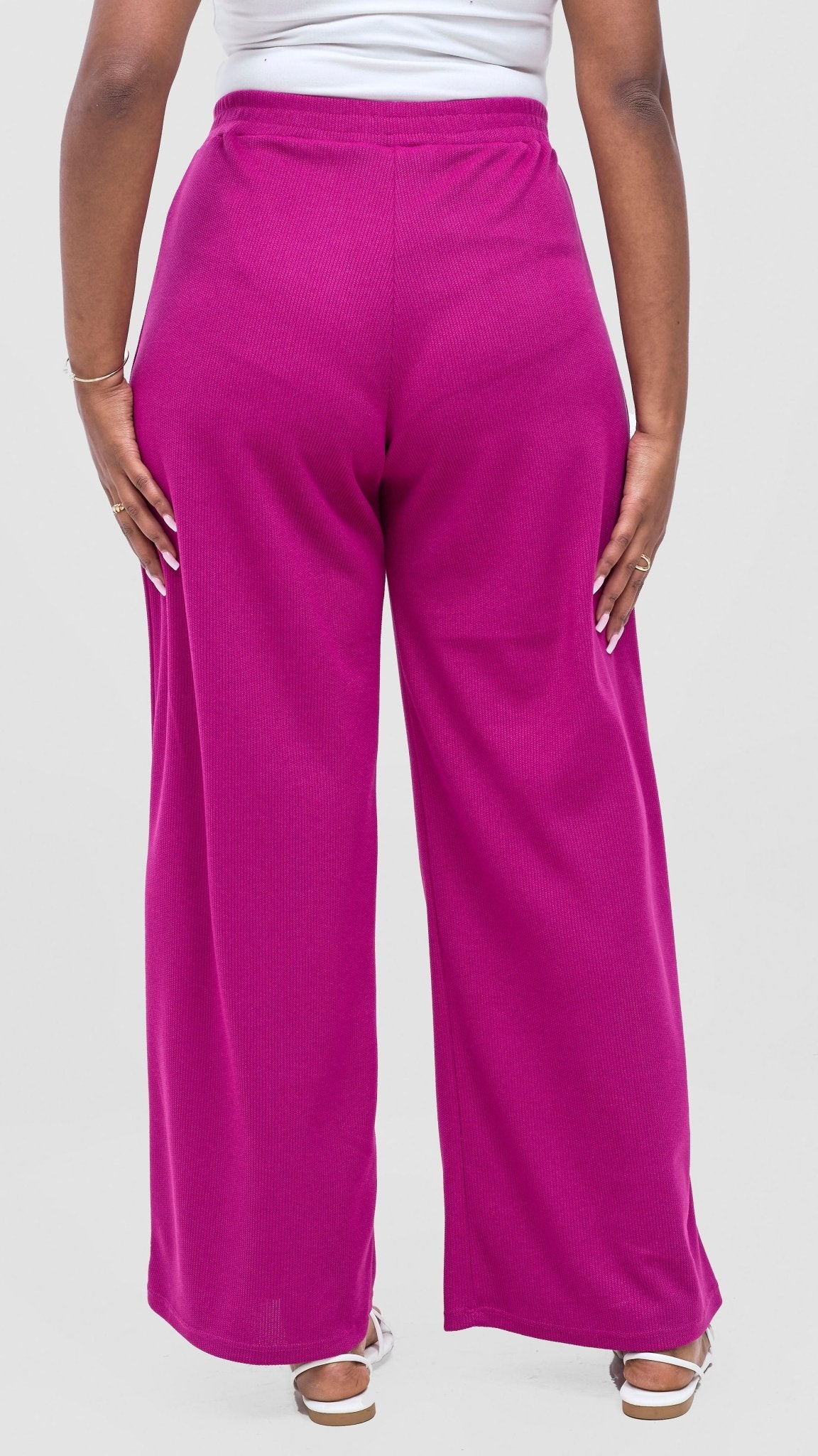 Vivo Rema Straight Leg Pants - Fushcia - Shopzetu