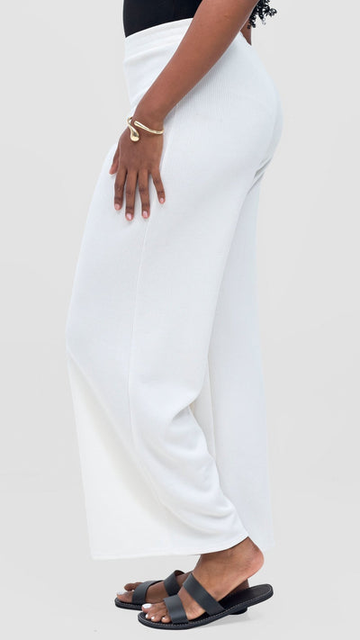 Vivo Rema Straight Leg Pants - Off White - Shopzetu