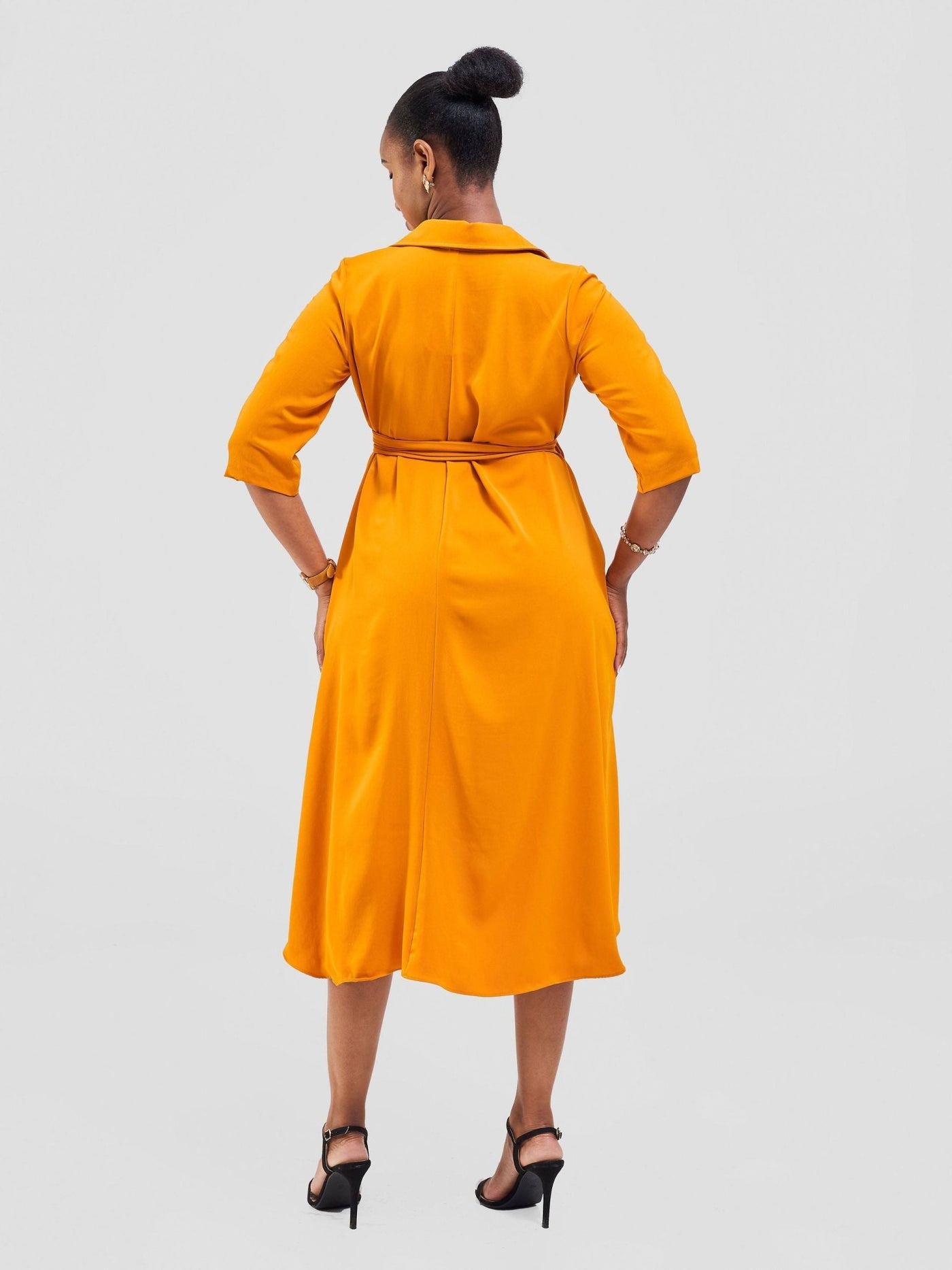 Vivo Yumi High Low Shirt Dress - Orange - Shopzetu