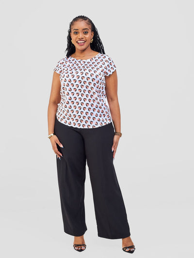 Vivo Basic Satin Cap Sleeve Top - White / Orange Ullu Print - Shopzetu