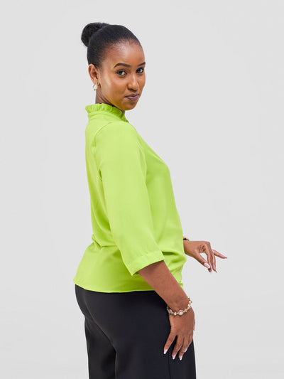 Vivo Saida 3/4 Sleeve Top - Lime - Shopzetu