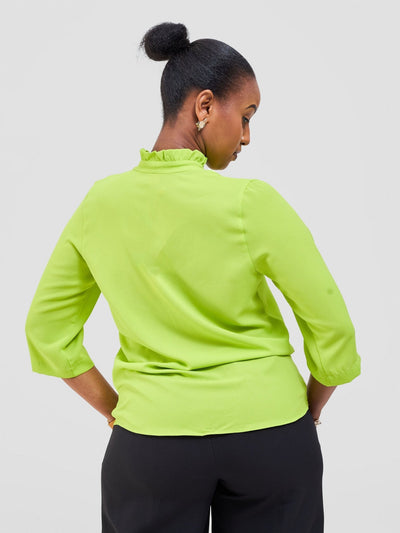 Vivo Saida 3/4 Sleeve Top - Lime - Shopzetu
