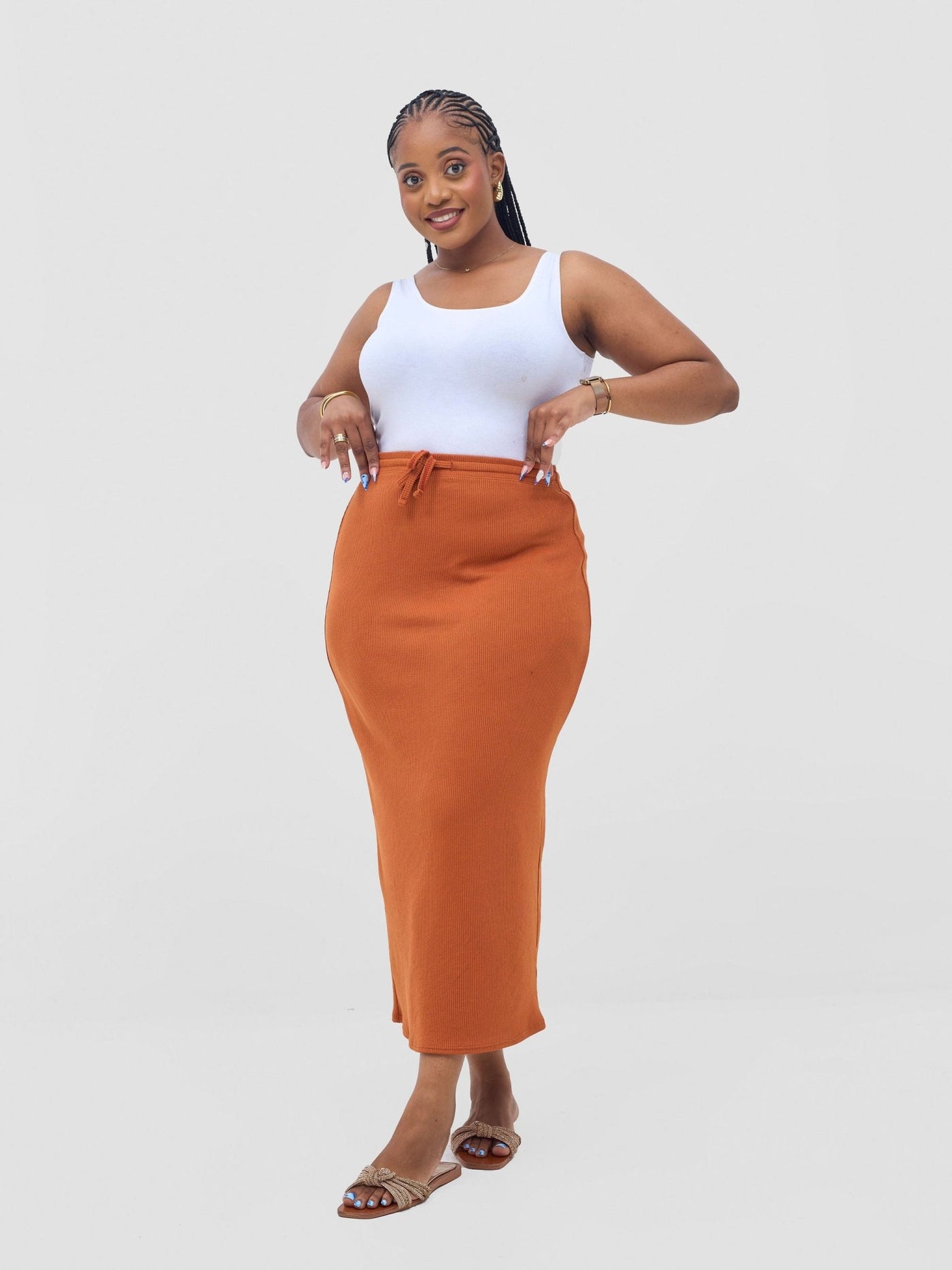 Vivo Safa Skirt - Burnt Orange - Shopzetu