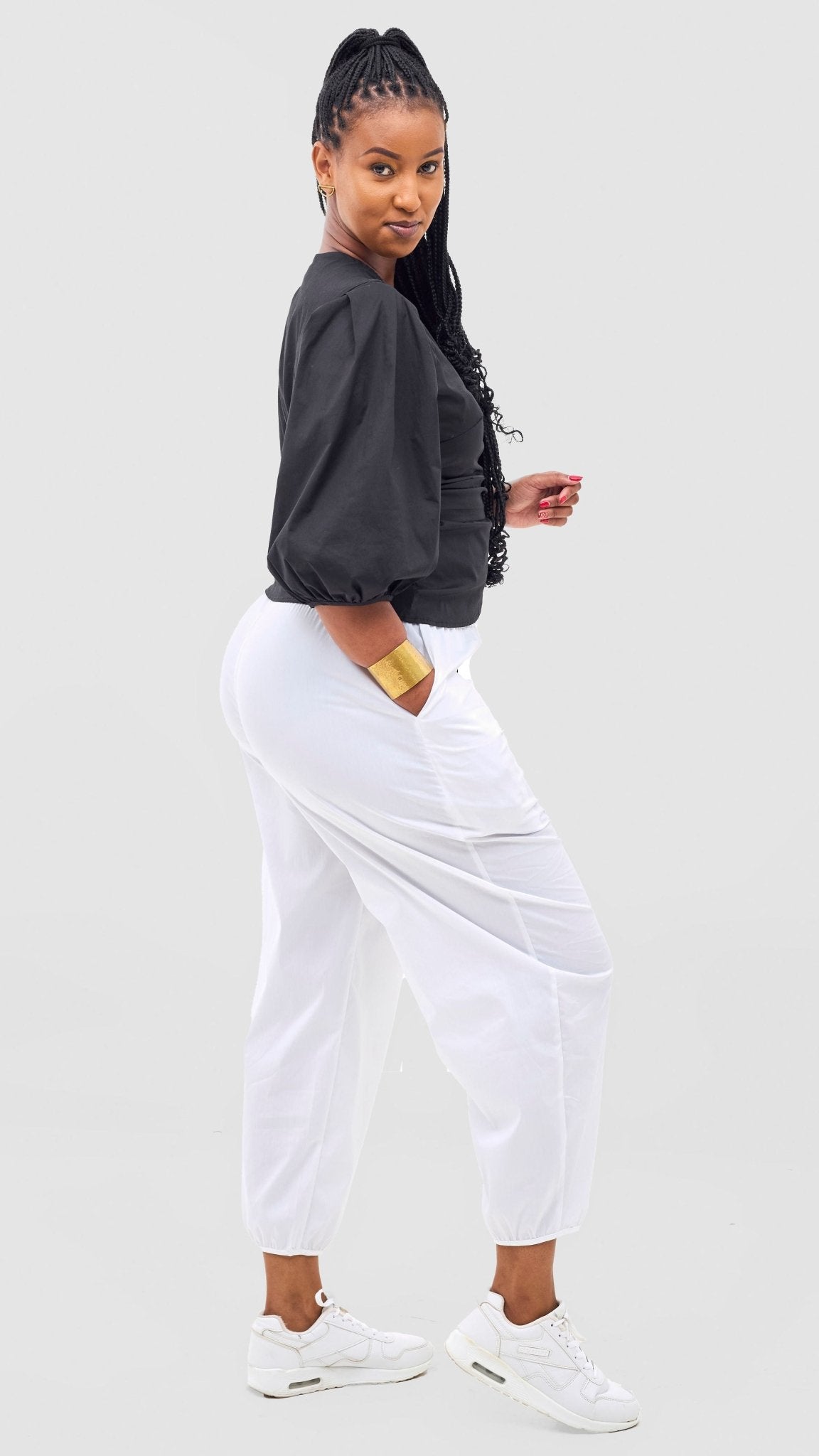 Safari Naledi Wrap Top - Black - Shopzetu