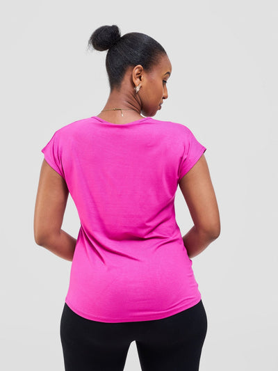 Vivo Basic Drop Shoulder Top - Pink - Shopzetu
