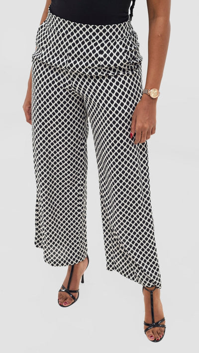 Vivo Samira Pants - Cream / Black Print - Shopzetu