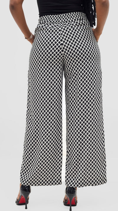 Vivo Samira Pants - Cream / Black Print - Shopzetu
