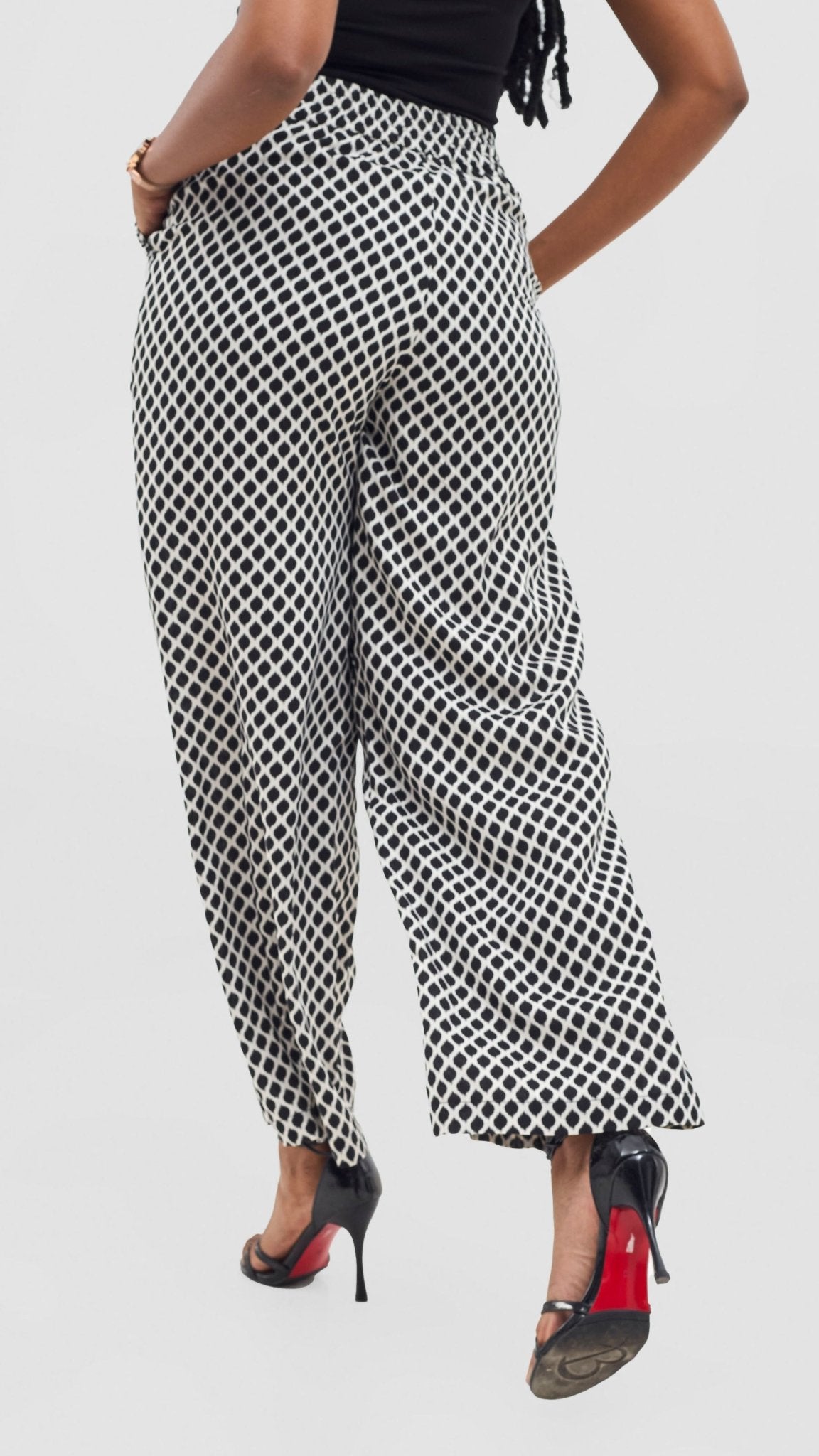 Vivo Samira Pants - Cream / Black Print - Shopzetu