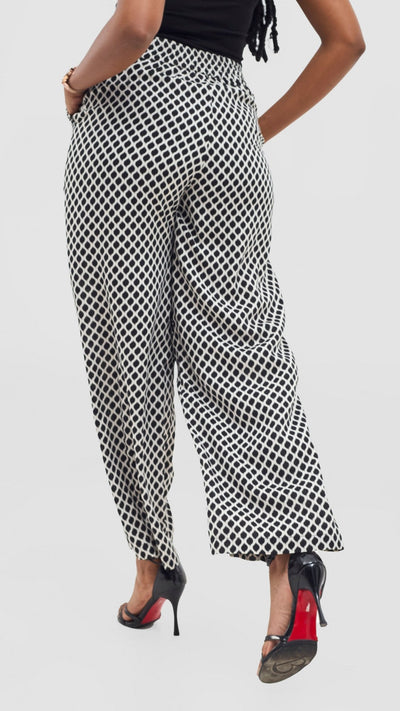 Vivo Samira Pants - Cream / Black Print - Shopzetu