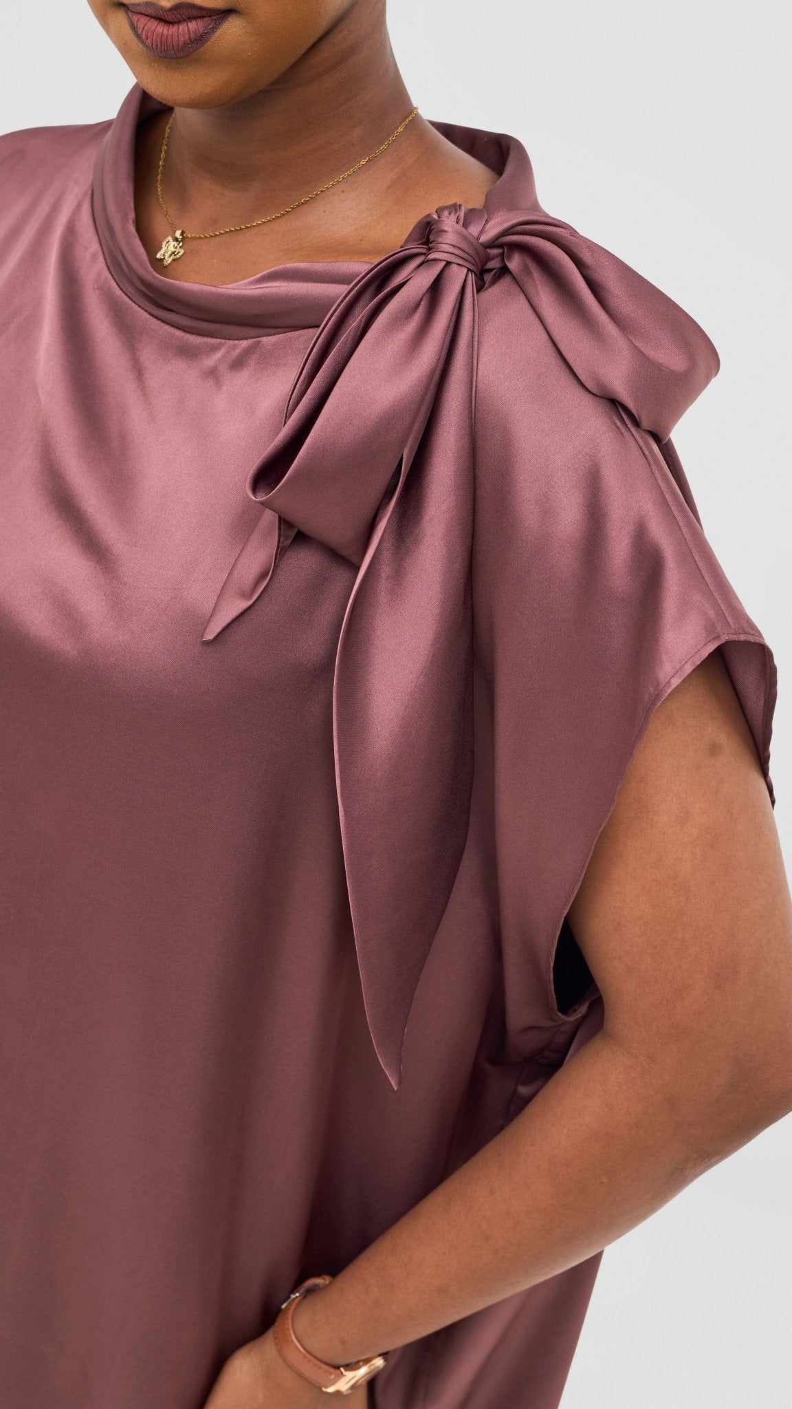 Vivo Takali Asymmetrical Midi Length Kaftan - Light Tan - Shopzetu
