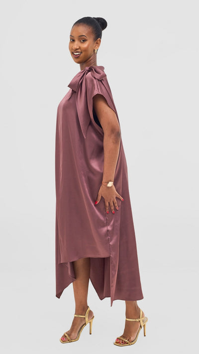 Vivo Takali Asymmetrical Midi Length Kaftan - Light Tan - Shopzetu