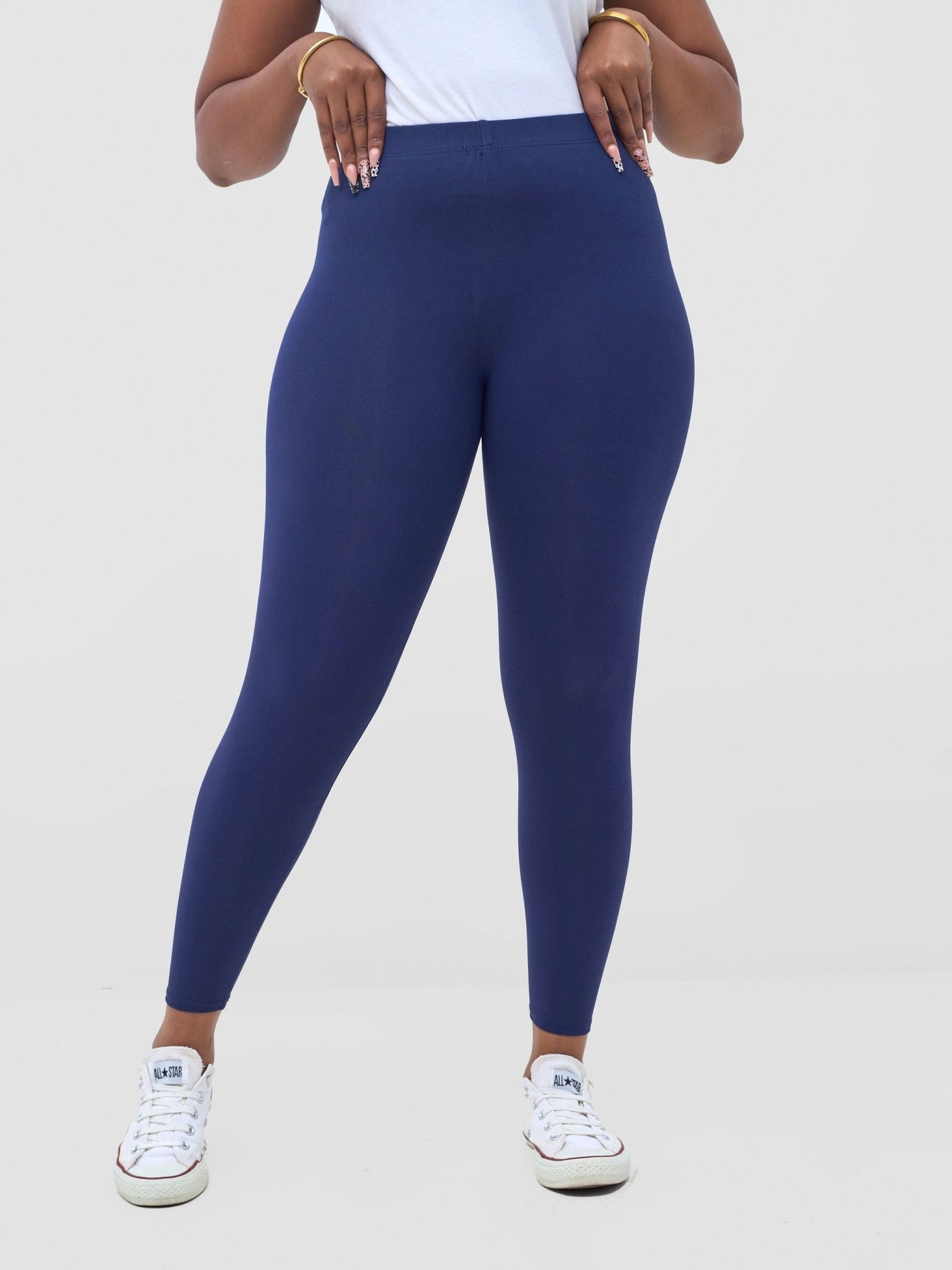 Vivo Basic Capri Leggings - Navy Blue - Shopzetu