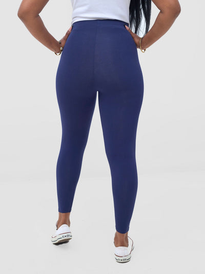Vivo Basic Capri Leggings - Navy Blue - Shopzetu