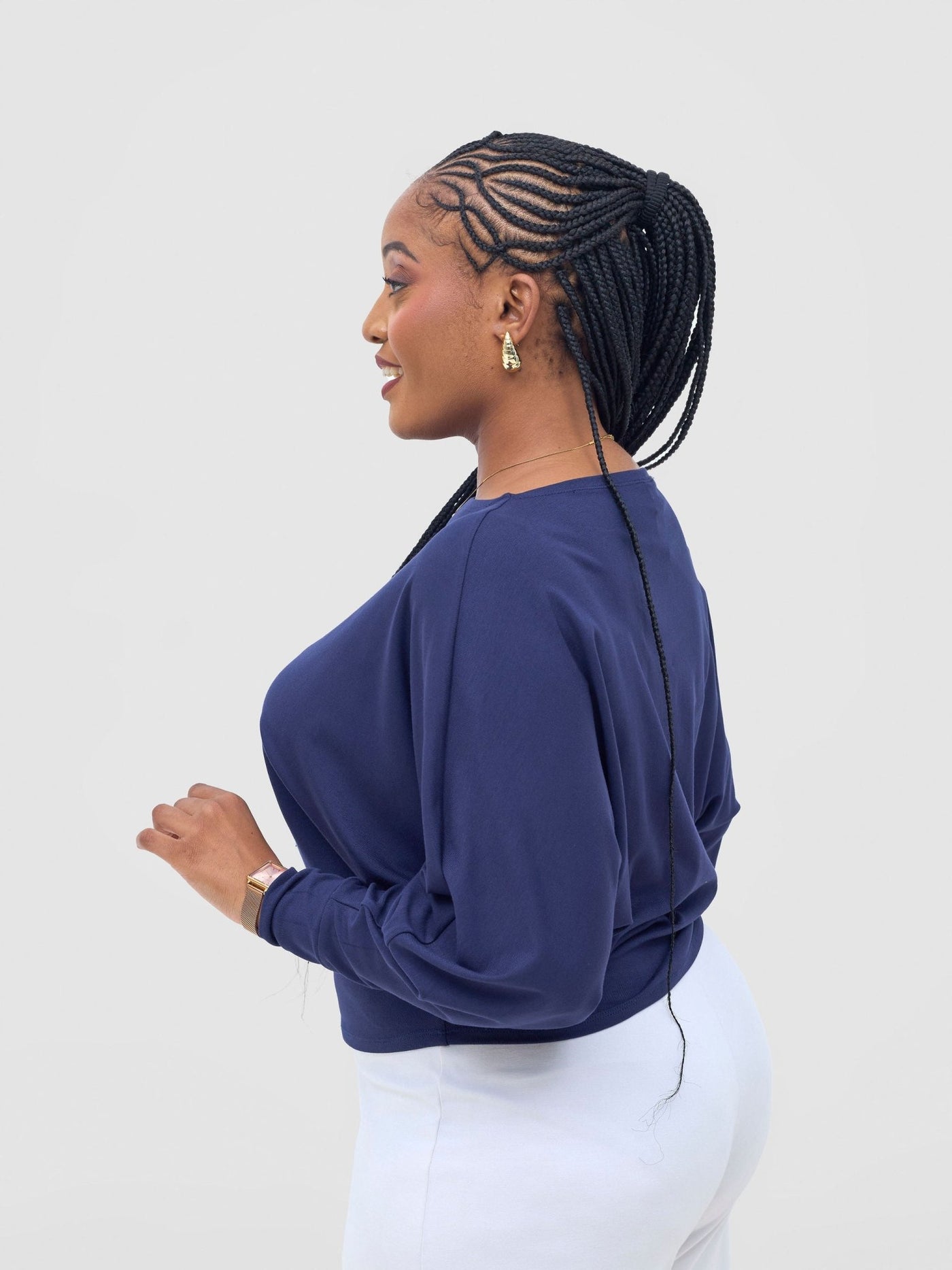 Vivo Bana Batwing Top - Dark Navy - Shopzetu