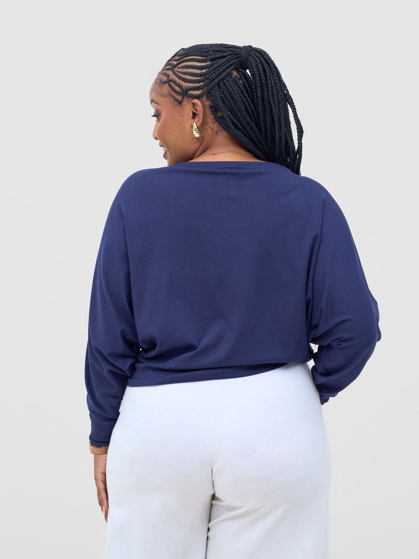Vivo Bana Batwing Top - Dark Navy - Shopzetu
