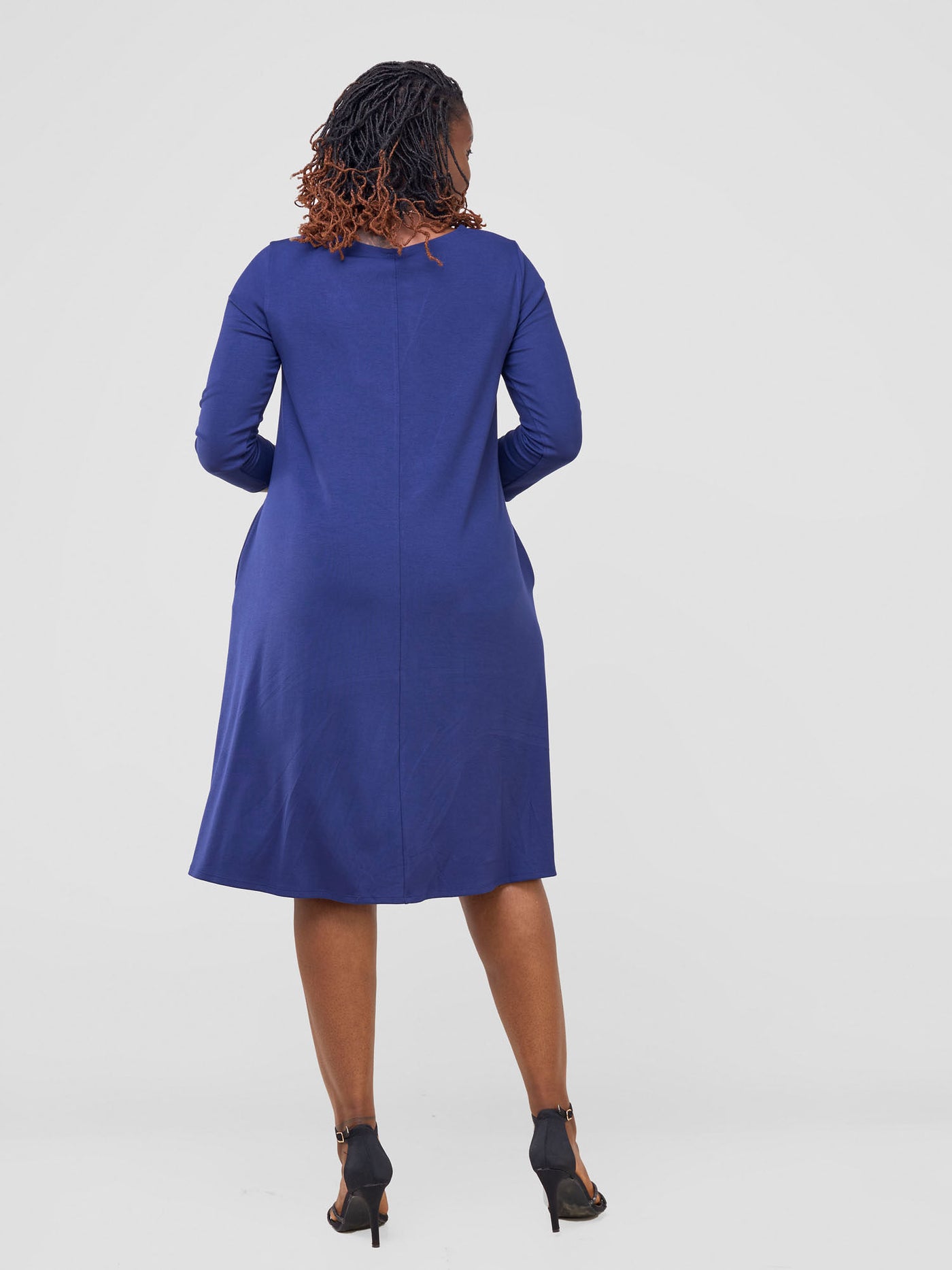 Vivo Leila 3/4 Sleeve Tent Knee Length Dress - Navy