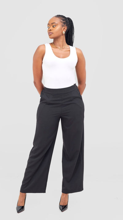 Vivo Tahisa Straight Leg Pants - Black - Shopzetu