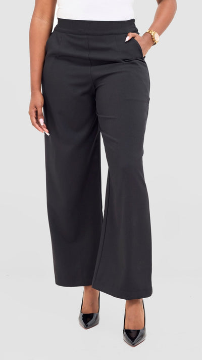 Vivo Tahisa Straight Leg Pants - Black - Shopzetu