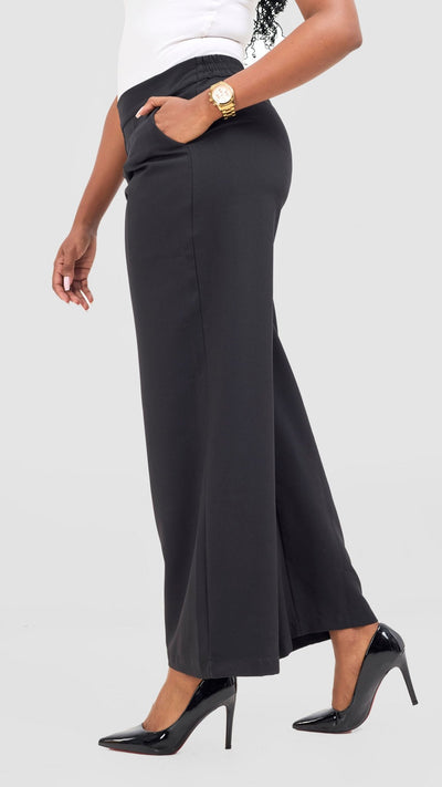 Vivo Tahisa Straight Leg Pants - Black - Shopzetu