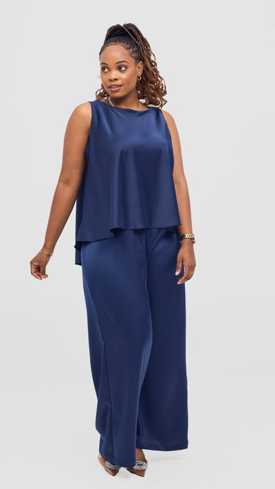 Vivo Takali Jumpsuit - Navy Blue - Shopzetu