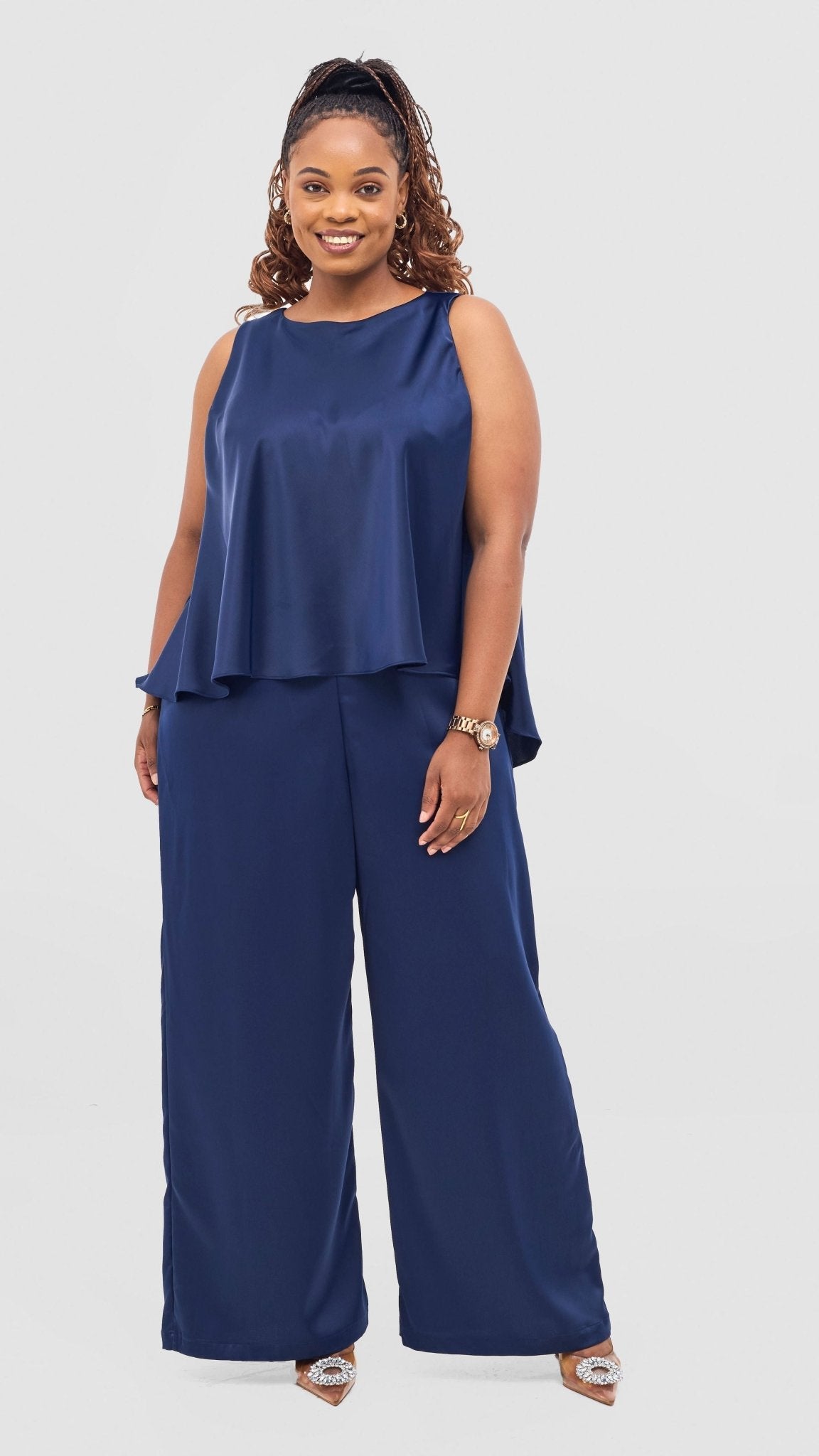 Vivo Takali Jumpsuit - Navy Blue - Shopzetu