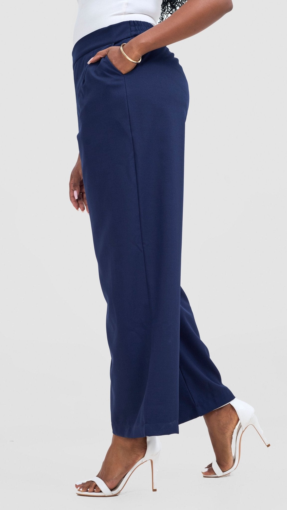 Vivo Tahisa Straight Leg Pants - Navy - Shopzetu