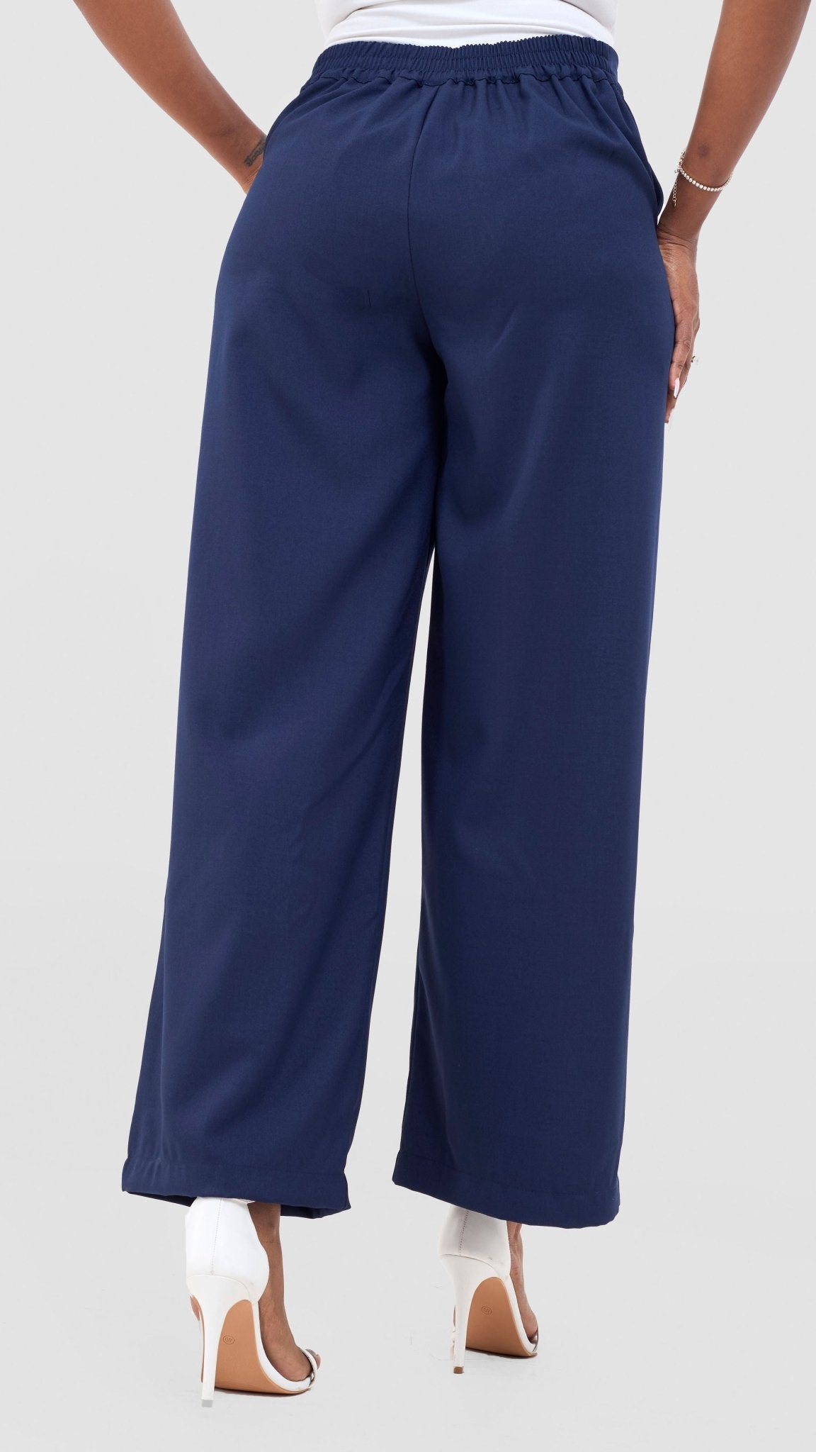 Vivo Tahisa Straight Leg Pants - Navy - Shopzetu