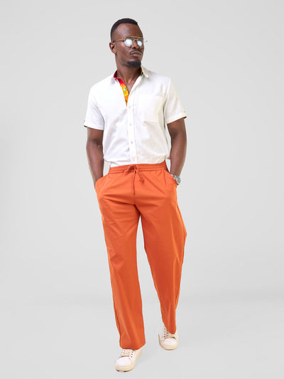 Safari by Vivo Njano Men's Easy Fit Pants - Rust