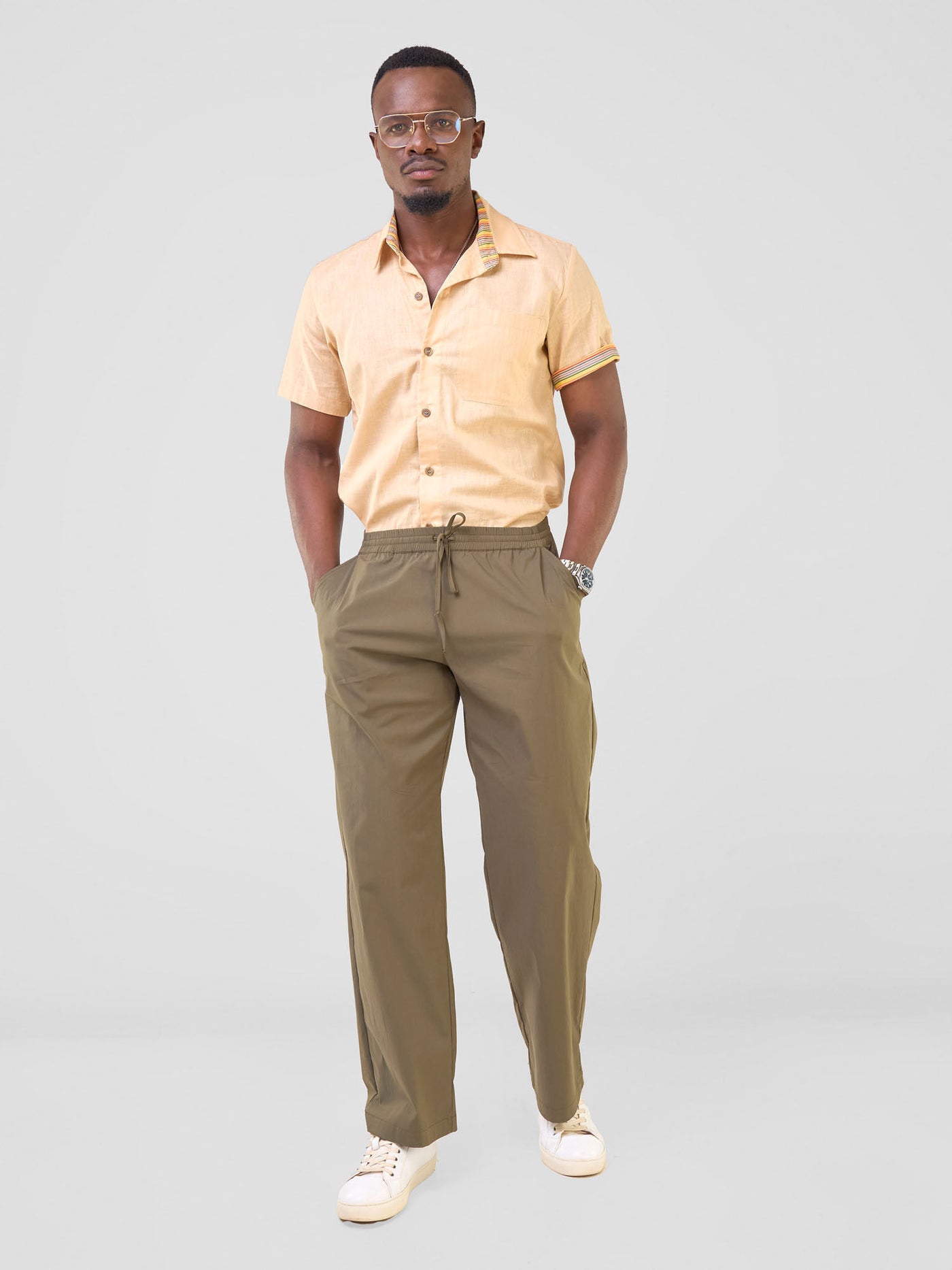 Safari by Vivo Njano Men's Easy Fit Pants - Hunters Green