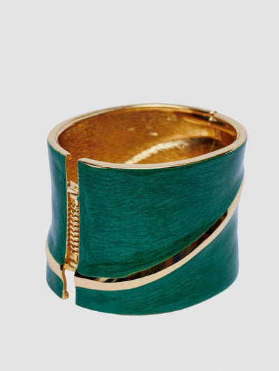 Accessorize With Style Buckle Bracelet - Green - Shopzetu