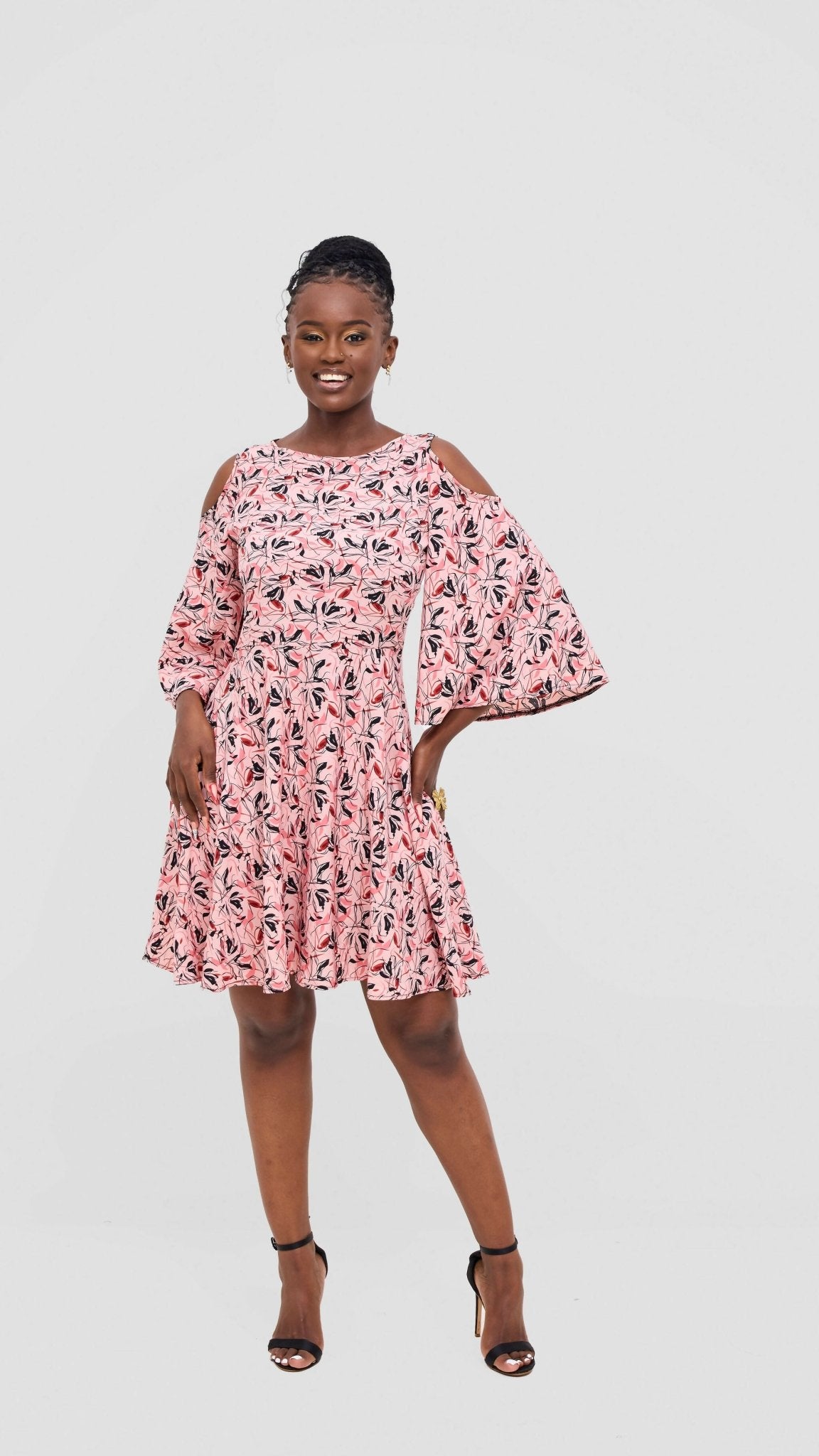 Rimyel Limited Skater Dress - Pink Print - Shopzetu