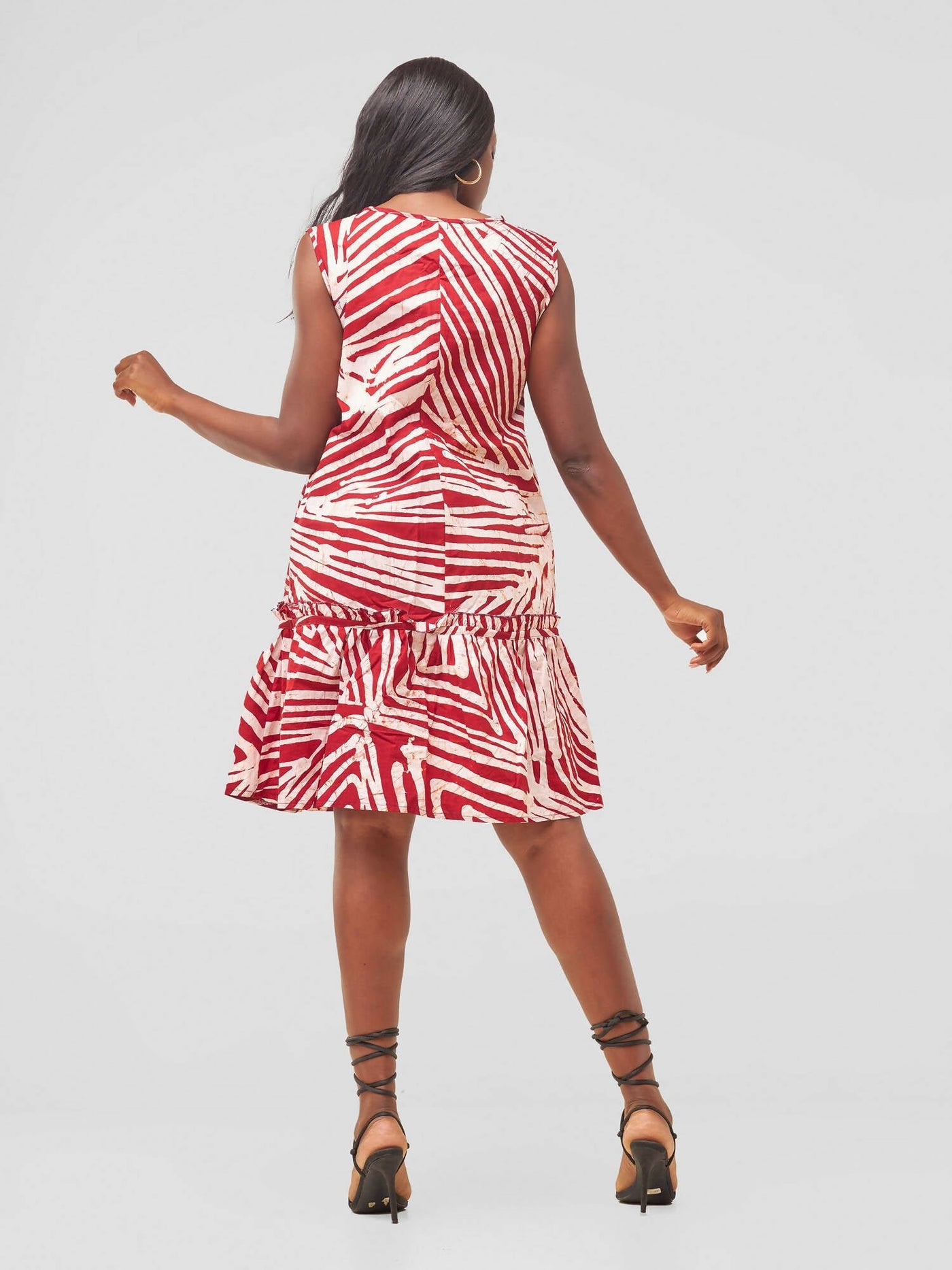 The Fashion Frenzy Raha Printed Shift Dress - Maroon - Shopzetu