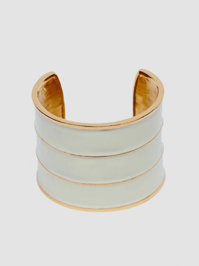 Accessorize With Style Buckle Bracelet - White - Shopzetu