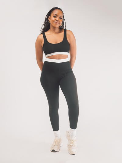 Vivo X This Is Essential Scooped Neck Bralette - Black / White