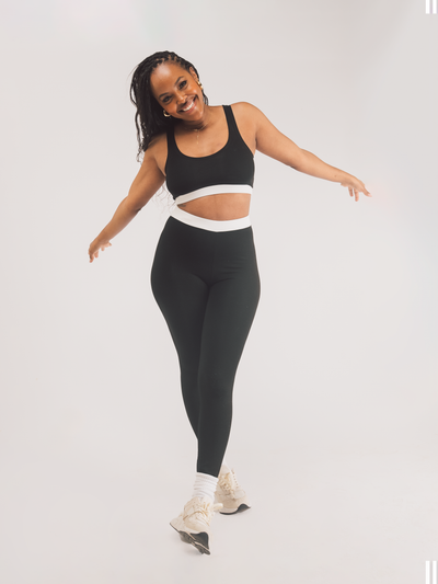 Vivo X This Is Essential Scooped Neck Bralette - Black / White