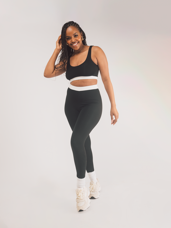 Vivo X This Is Essential Scooped Neck Bralette - Black / White