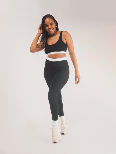 Vivo X This Is Essential Scooped Neck Bralette - Black / White