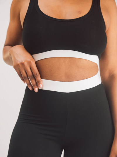 Vivo X This Is Essential Scooped Neck Bralette - Black / White
