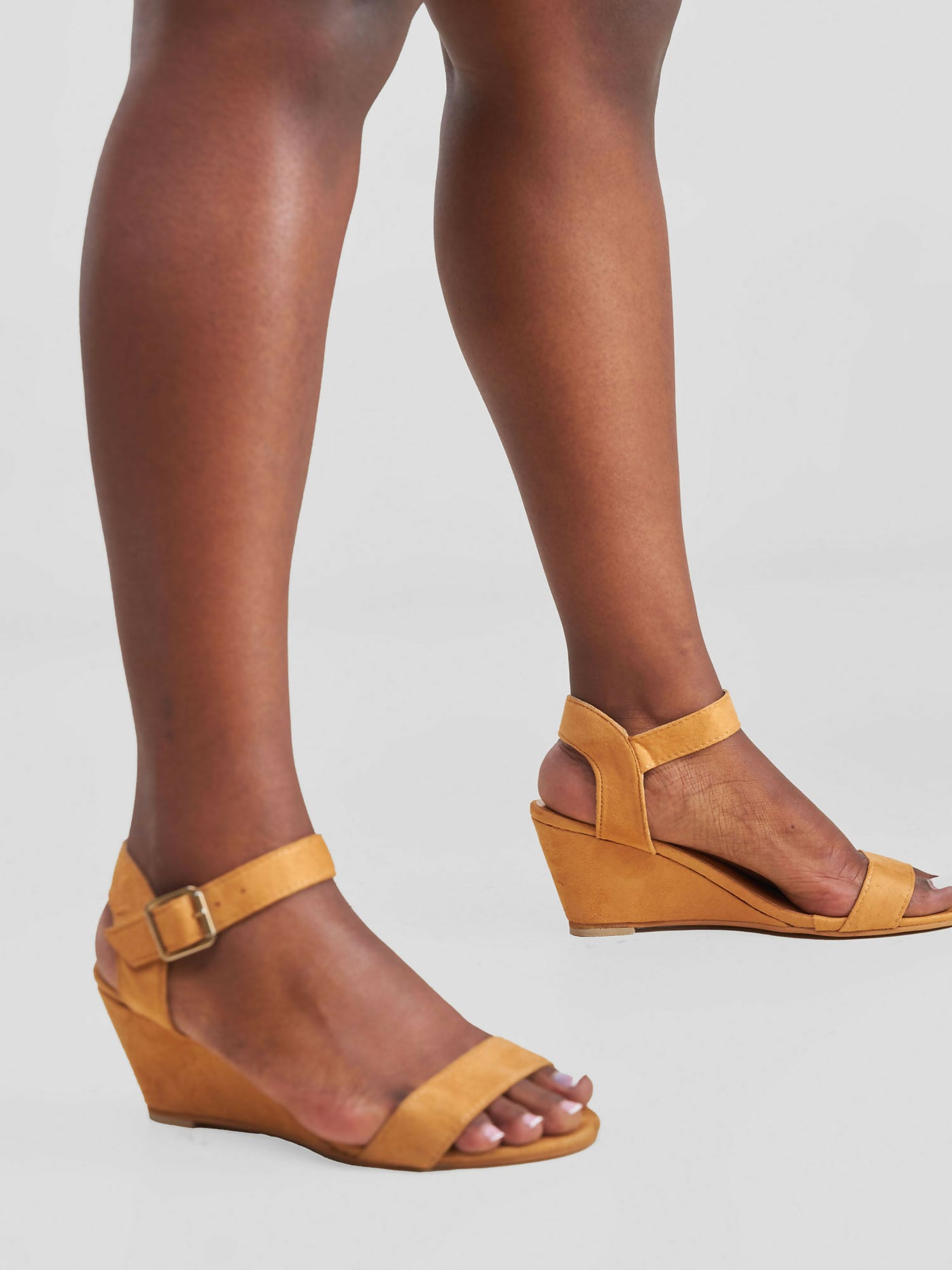 Open Wedge Chunky Heel - Mustard