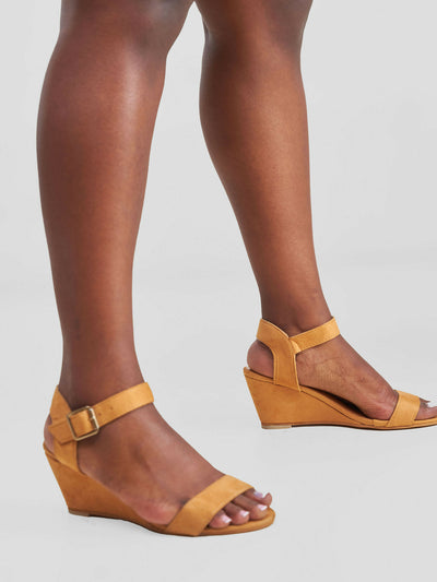 Open Wedge Chunky Heel - Mustard