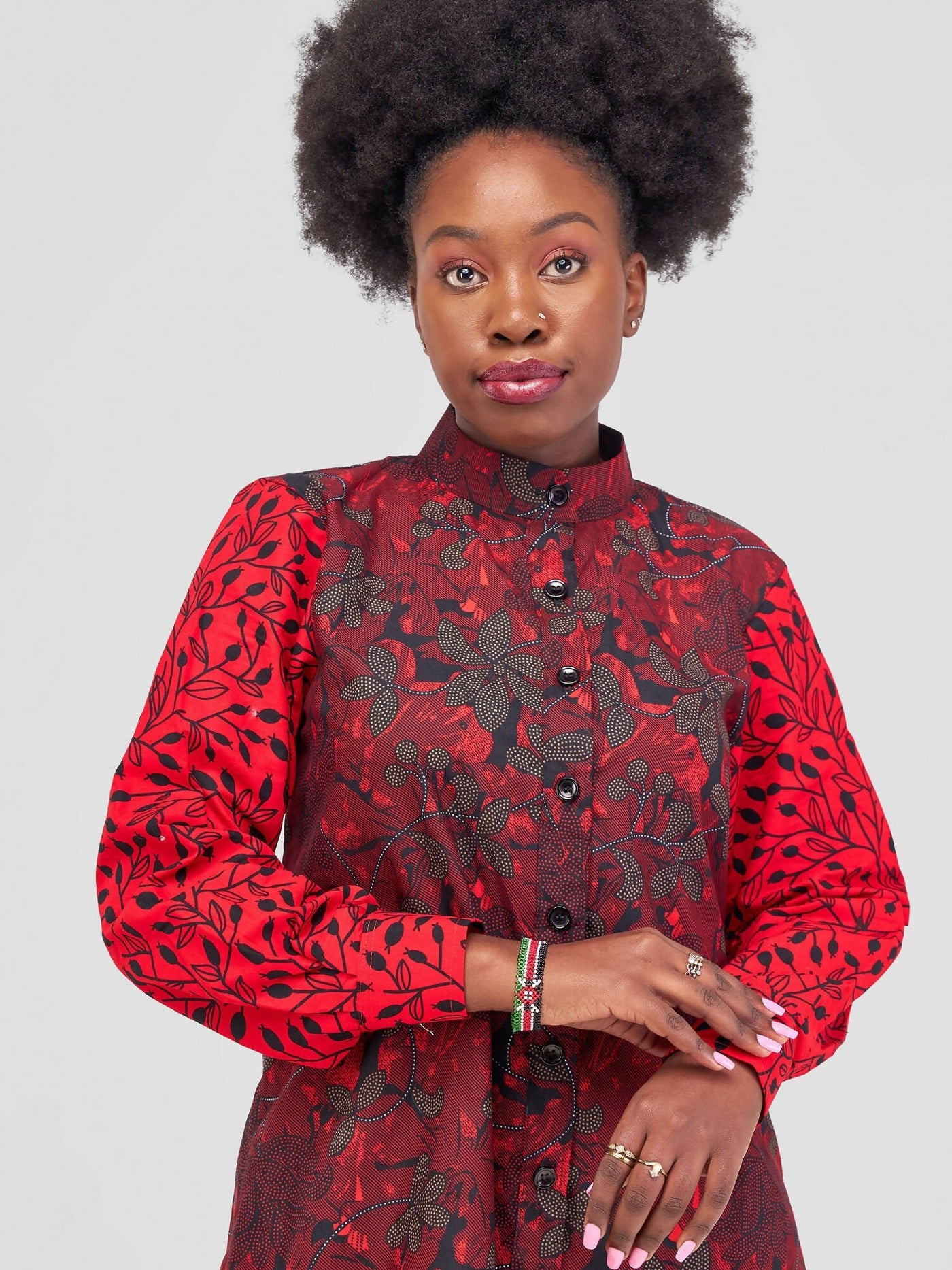 Marumara Creations Uthando Shirt Dress - Red - Shopzetu