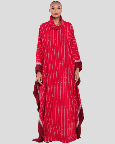 Rafiki Threads Maru Dera Dress - Maroon - Shopzetu