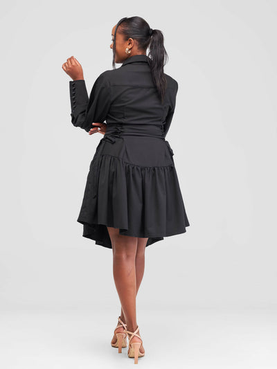 Urban Tribe Makena Shirt Dress - Black - Shopzetu