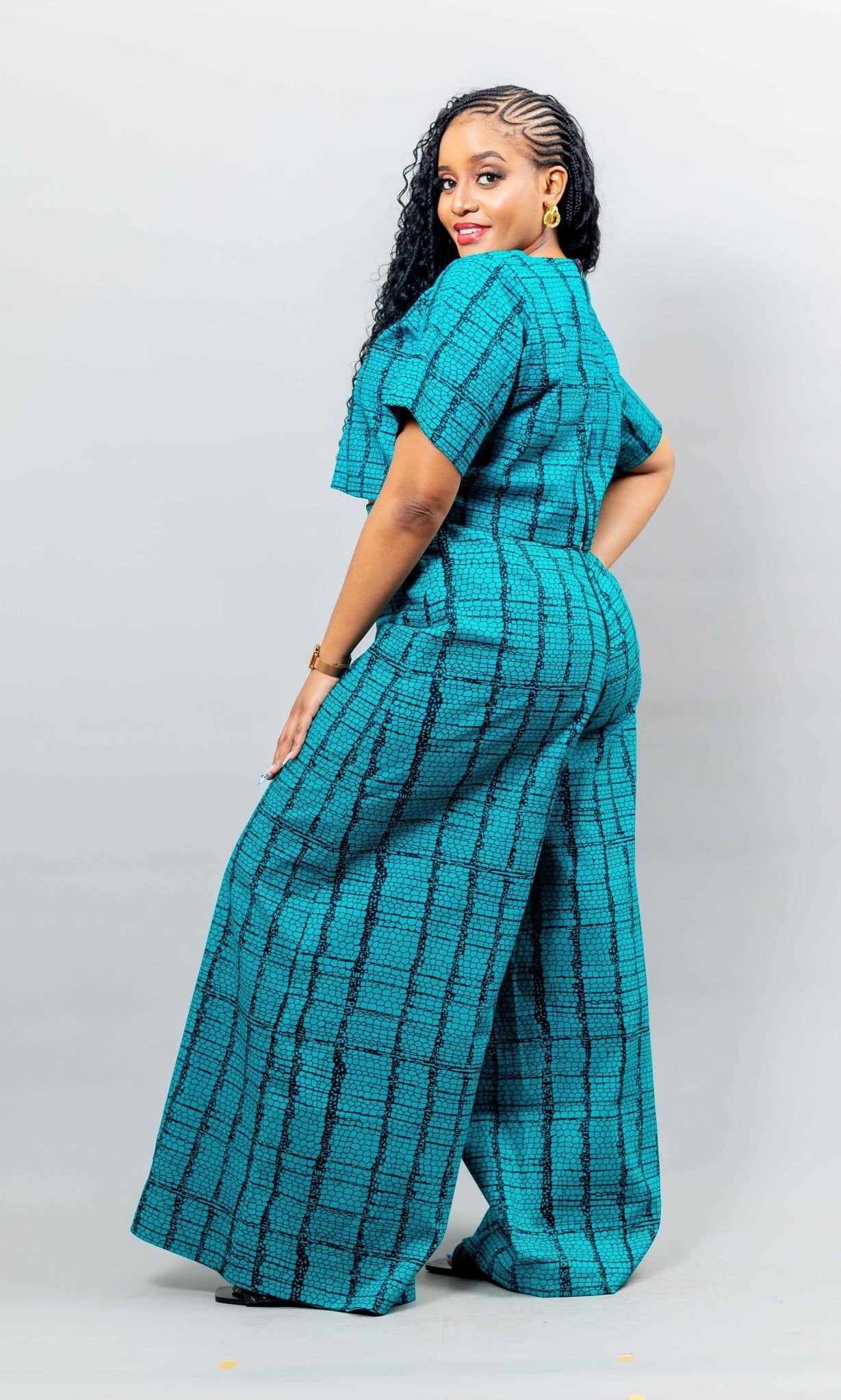 African Yuva Rain African Print Set - Green - Shopzetu