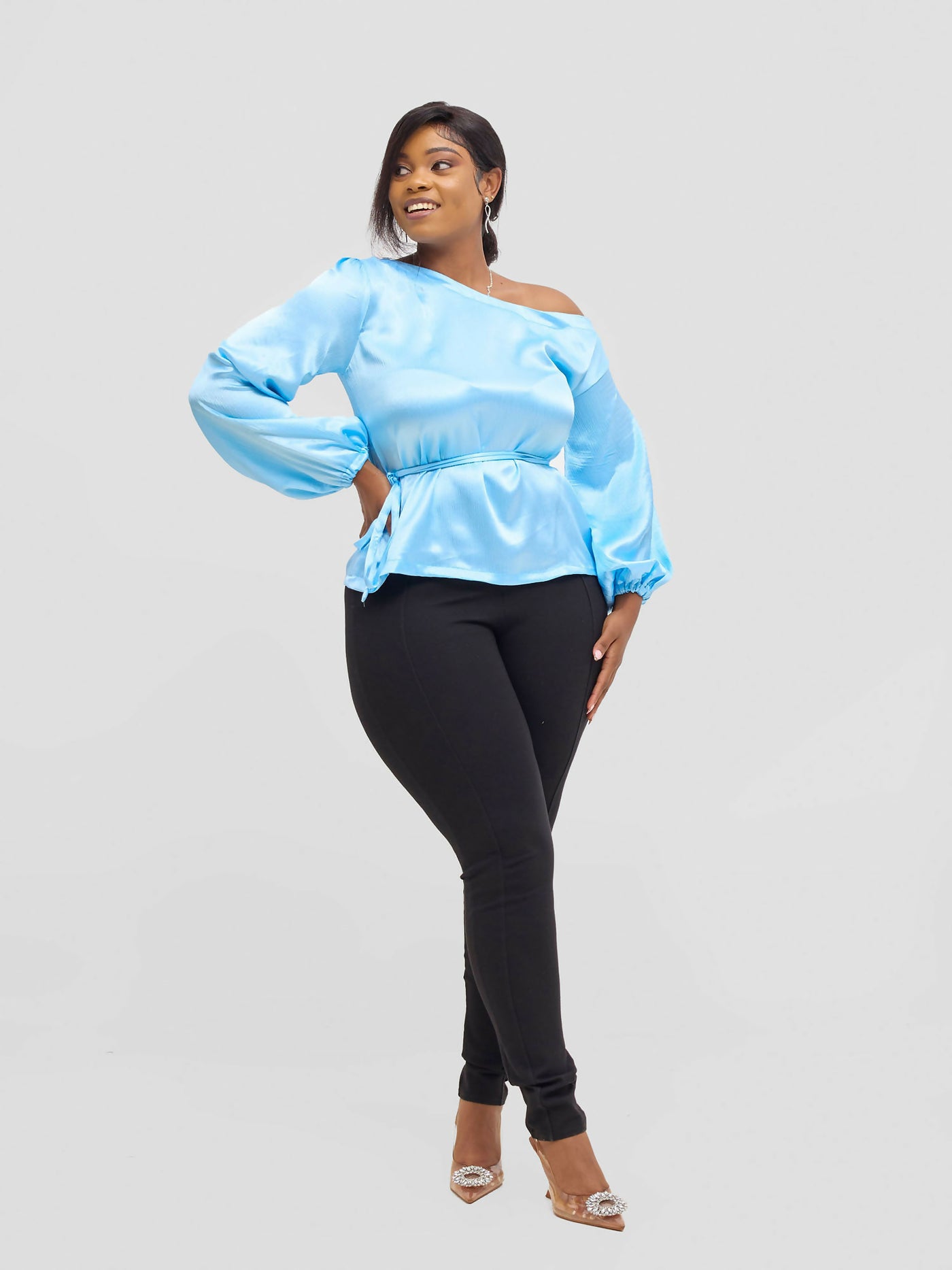 Gravio Fashions Lily Top - Blue - Shopzetu