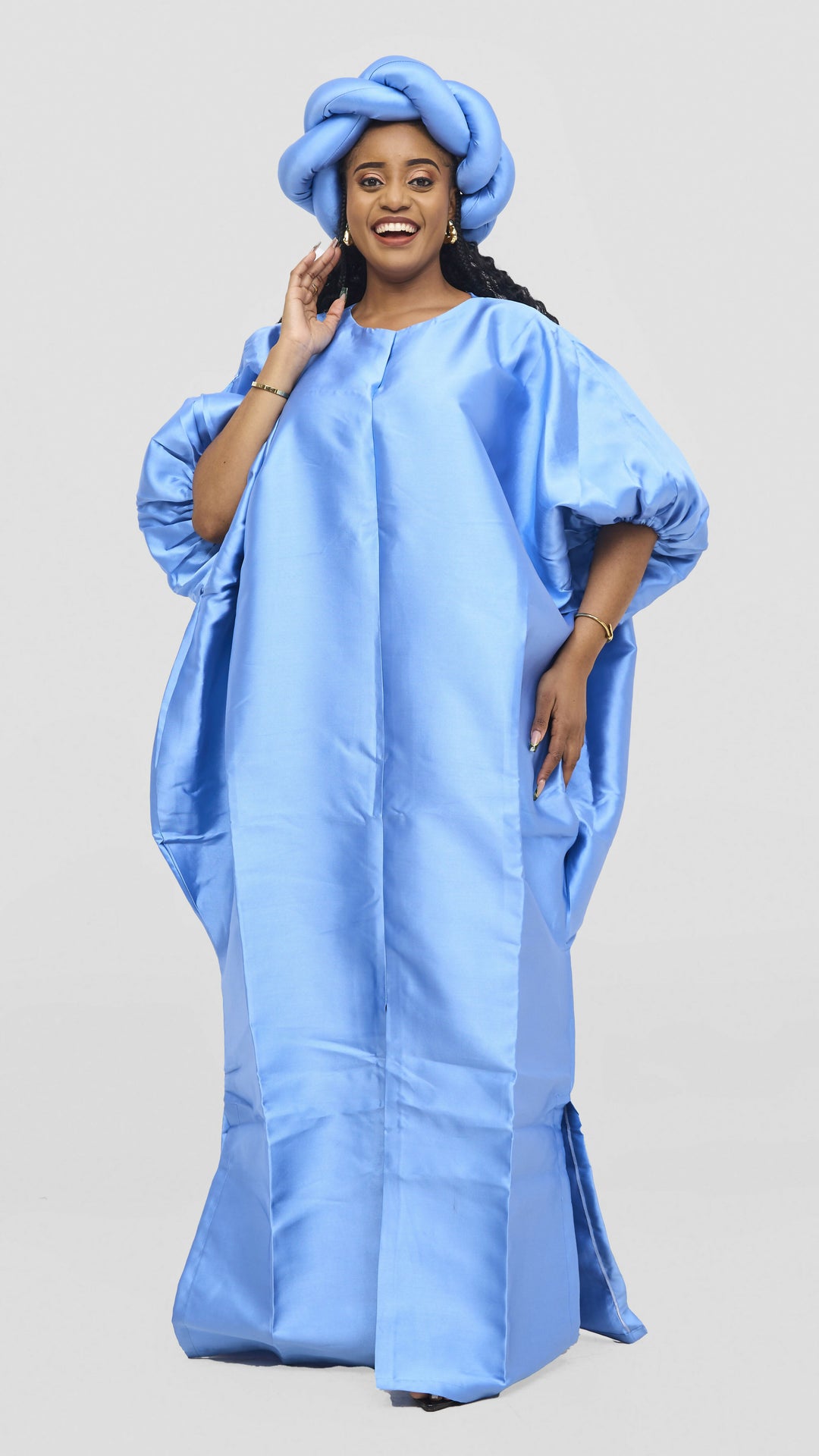 Hats And More Bold Elegance Mikado And Headpiece Dress - Blue
