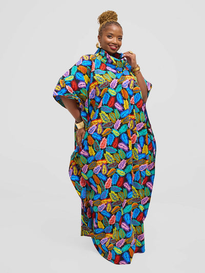 Waridi Africa Wingu Turtleneck Dress - Multicolored - Shopzetu
