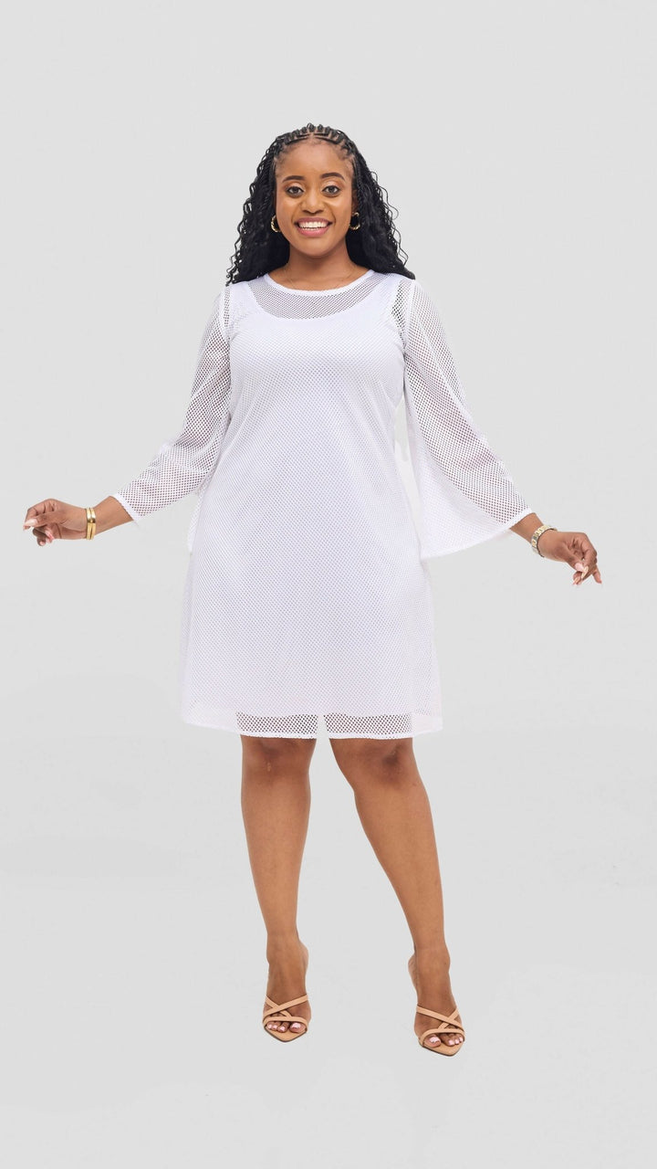 Jolly Fancy Wear Namu Shift Dress - White - Shopzetu