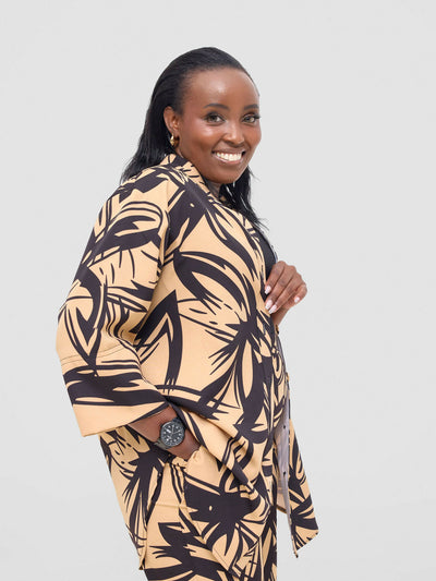 HOT Davina Two Piece Set - Beige / Black - Shopzetu